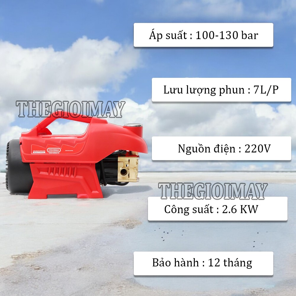 Thông số kỹ thuật máy xịt rửa OSHIMA MXR-195