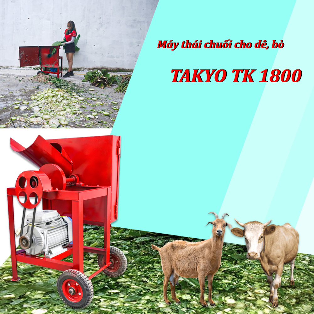 Máy thái cỏ thô Takyo TK 1800 sử dụng cho bò