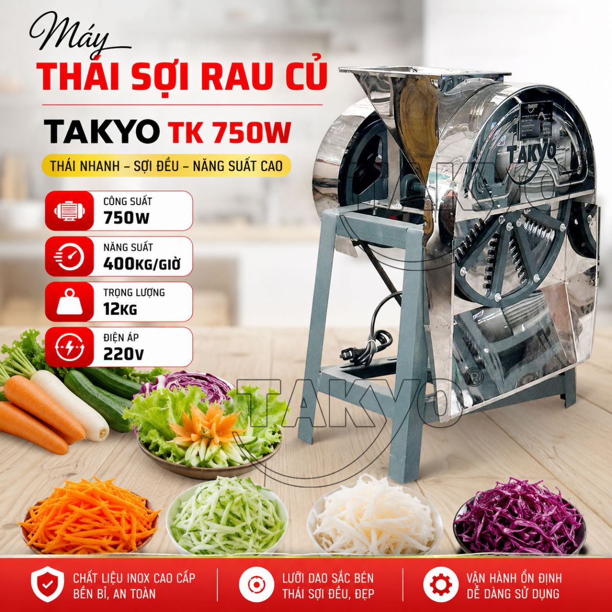 Máy thái sợi rau củ quả Takyo TK 750W