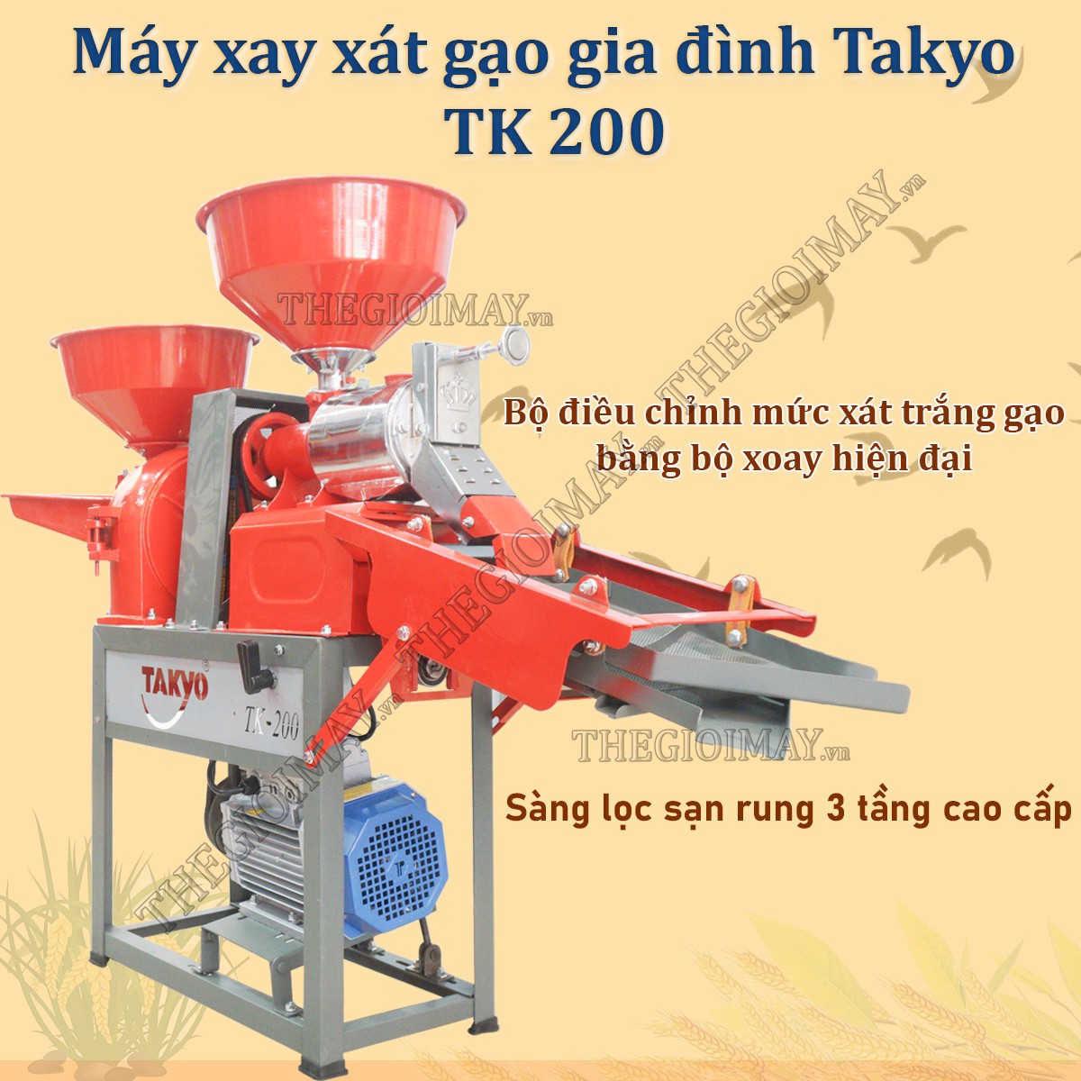 Máy xay xát gạo gia đình Takyo TK 200