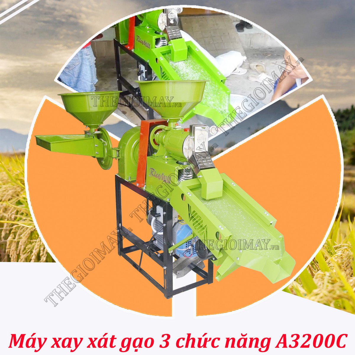 Máy xay xát gạo 3 chức năng UN A3200C