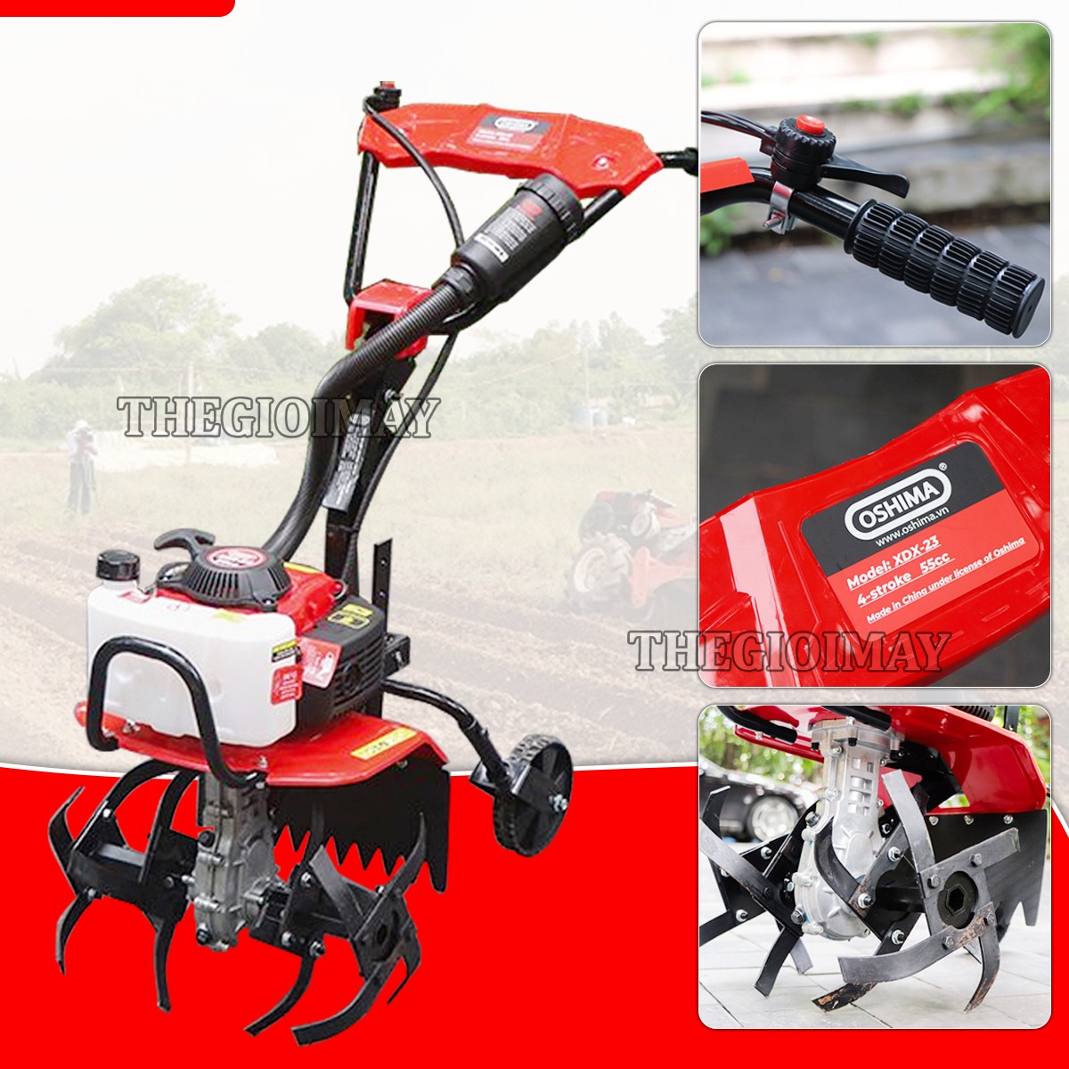 Ưu điểm máy xới đất đẩy tay chạy xăng OSHIMA XDX 23
