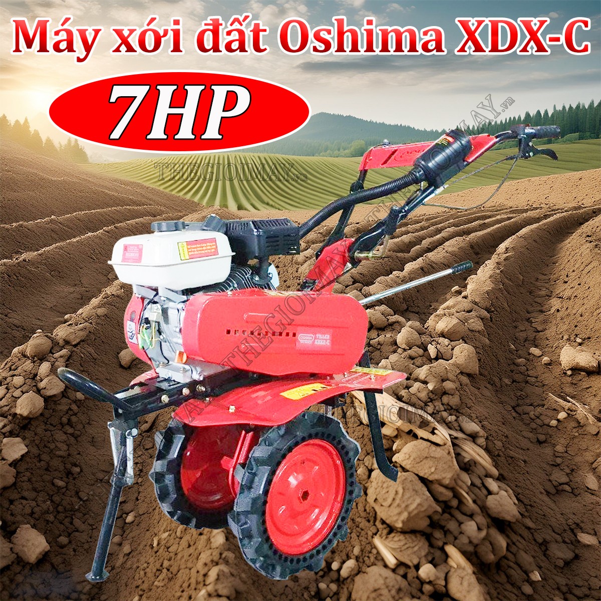 Máy xới đất Oshima XDX-C 7.0HP Đỏ 4 thì