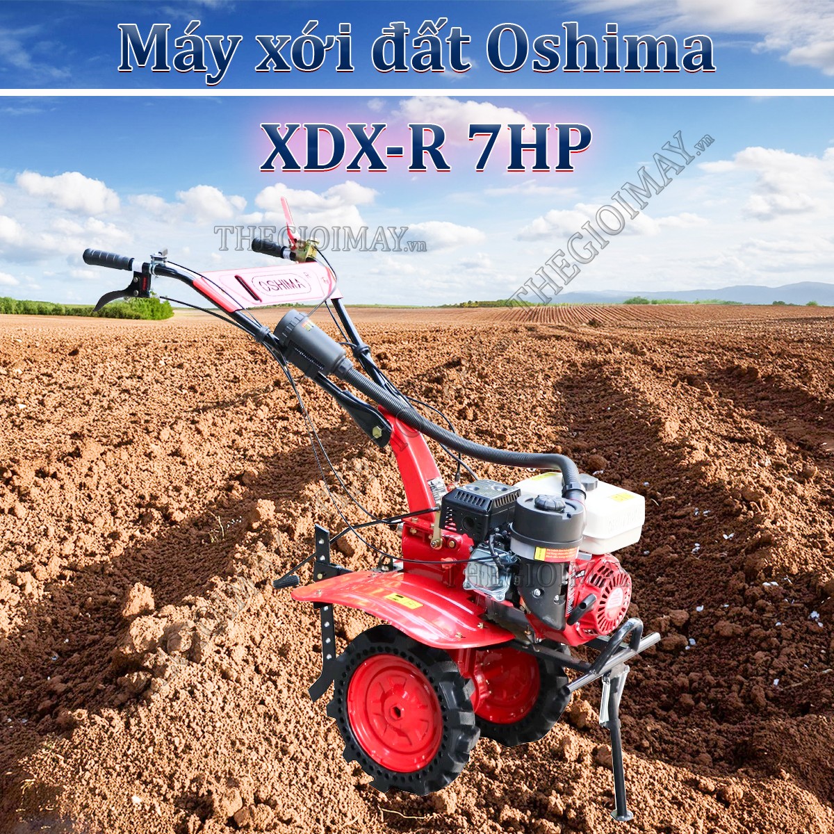 Máy xới đất Oshima XDX-R 7.0HP Đỏ 4 thì