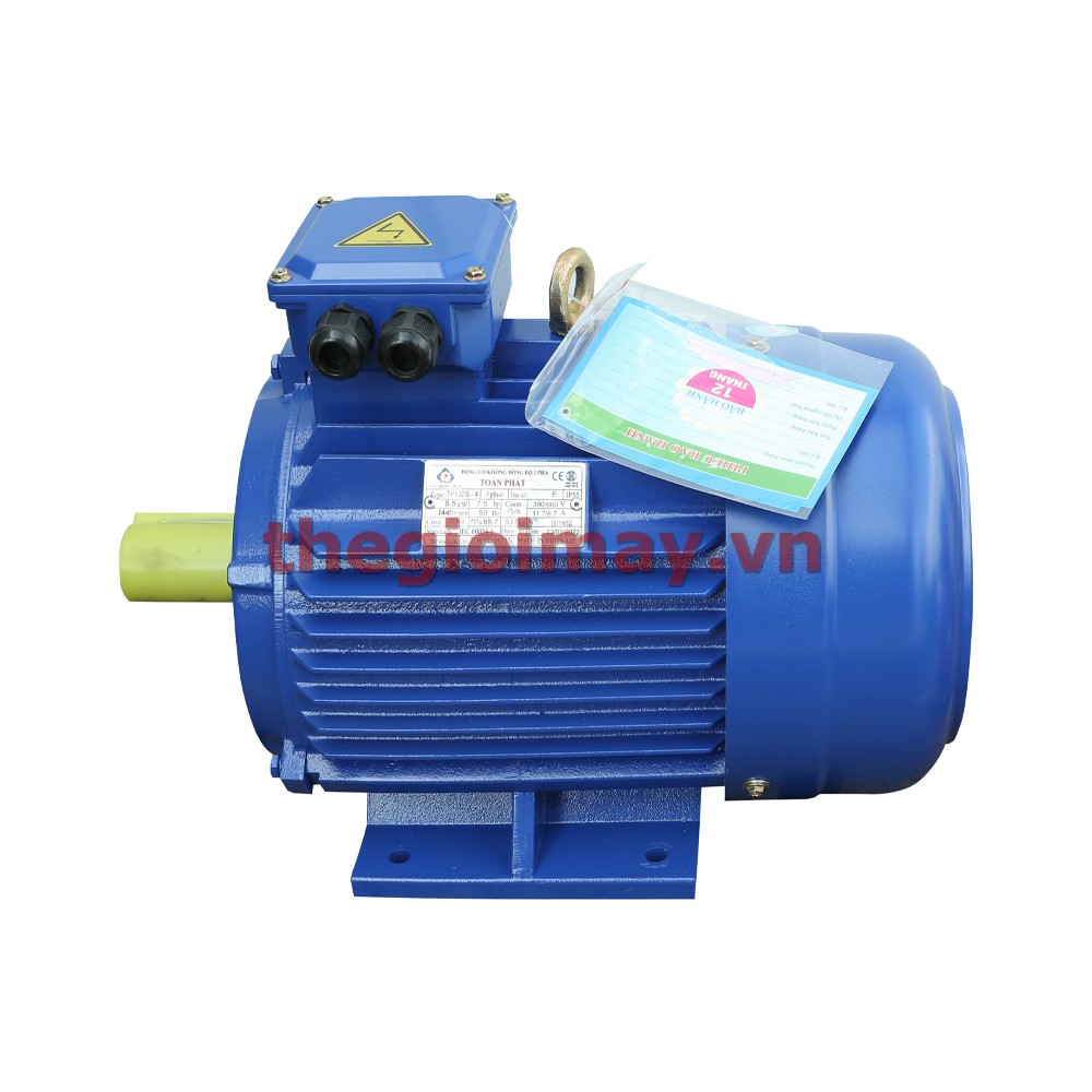 Motor điện 3 pha Toàn Phát 5.5KW 3000 vòng/phút chuyên dùng để vận hành các máy móc công nghiệp trong nhà máy hoặc nhà xưởng