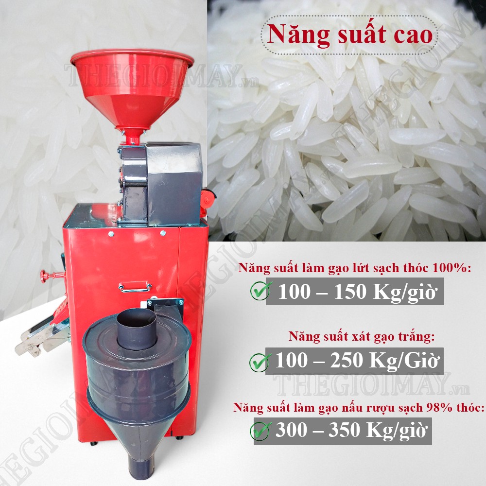 Năng suất của máy xát gạo hiện đại Takyo TK 250 