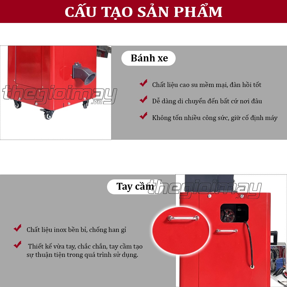 Bộ khung của máy xát gạo hiện đại Takyo TK 250 C được làm bằng chất liệu sắt V5 cho độ bền cao 