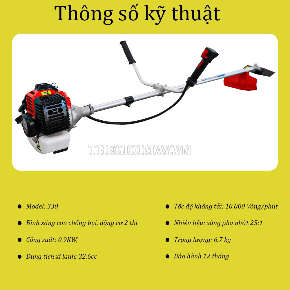 Thông số của máy cắt cỏ Mitsukaisho 330 cần rời chết