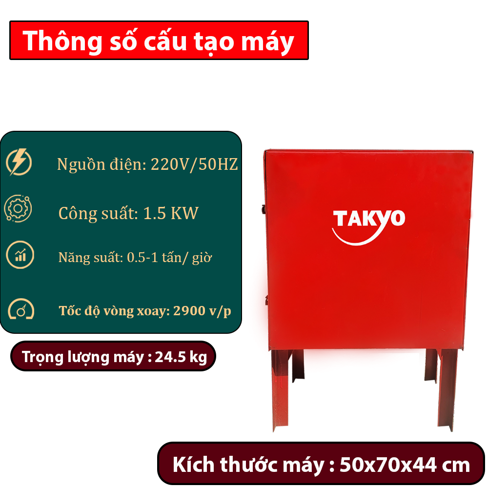 Thông số kỹ thuật của máy thái chuối takyo tk15