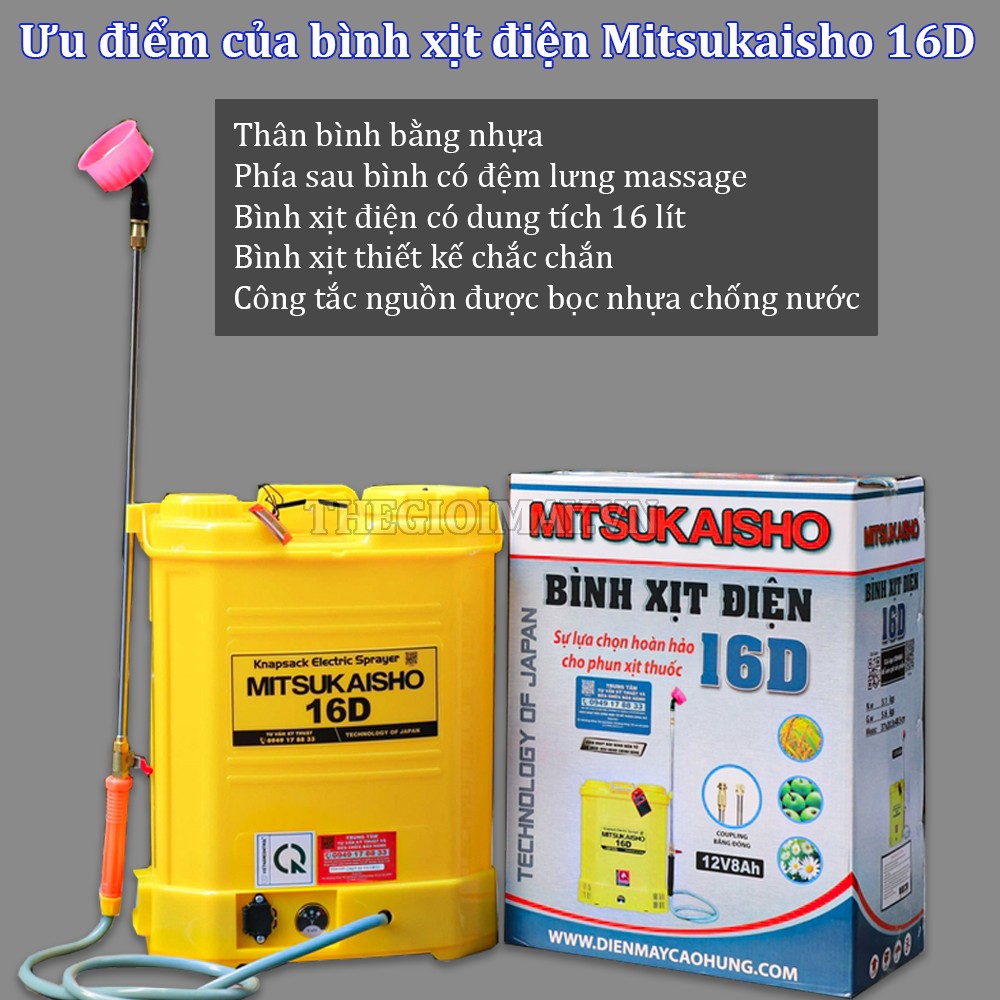 Ưu điểm của bình xịt điện Mitsukaisho 16 D 