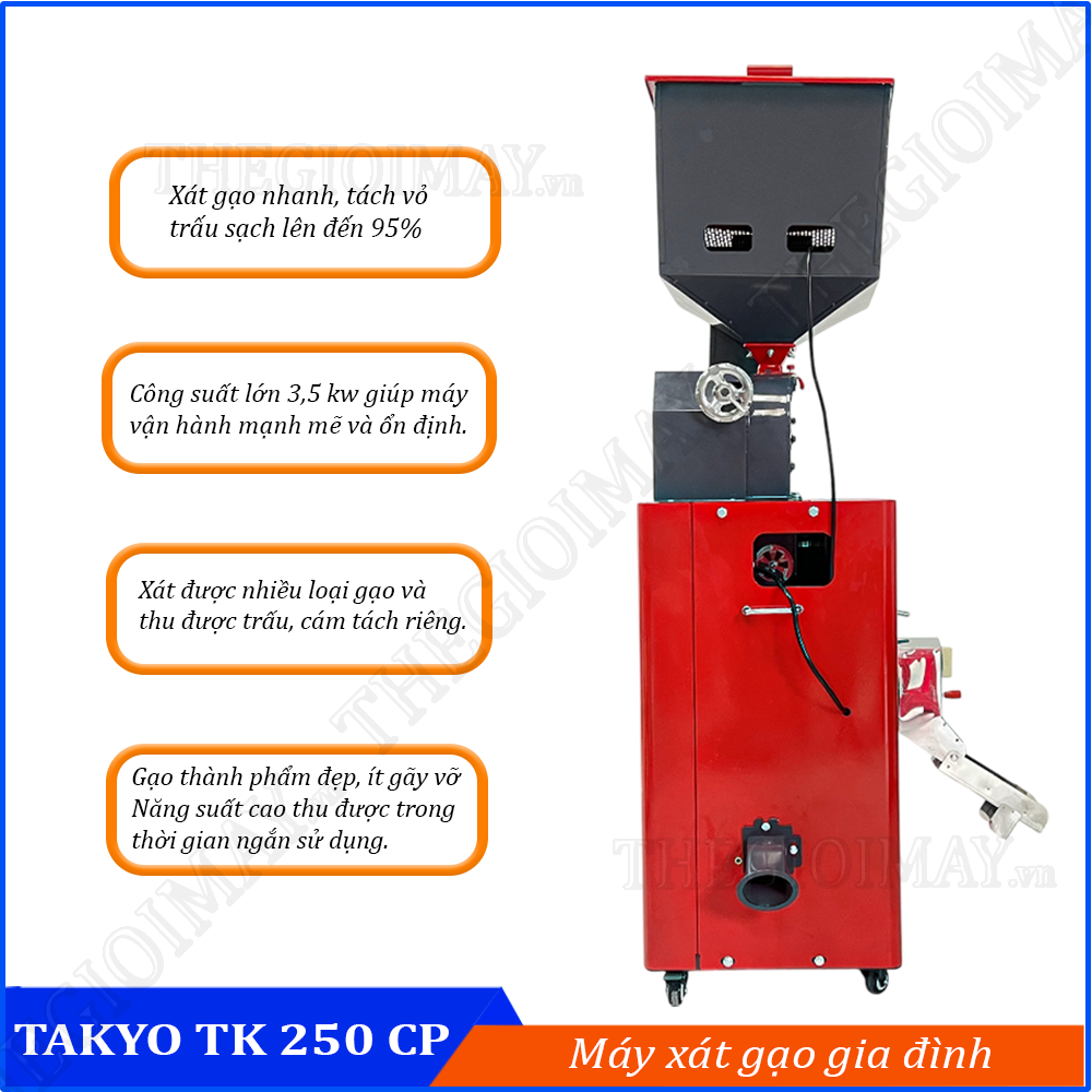 Ưu điểm mang lại khi máy xát gạo Takyo TK 250 CP