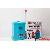 Máy phun thuốc trừ sâu, côn trùng điện HANKOOK 20S-ắc quy Xanh Bình ắc quy 12V8Ah
