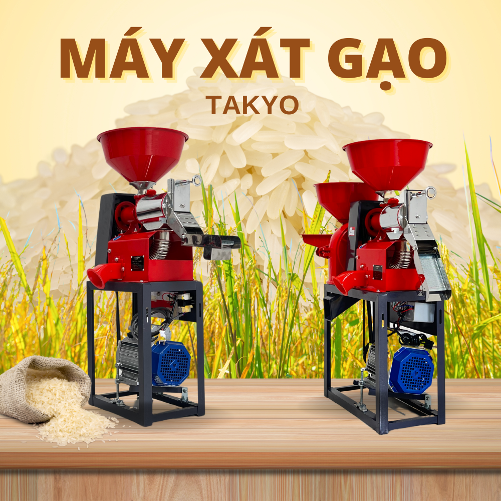>Một số dòng máy xay xát lúa gạo gia đình Takyo giá rẻ